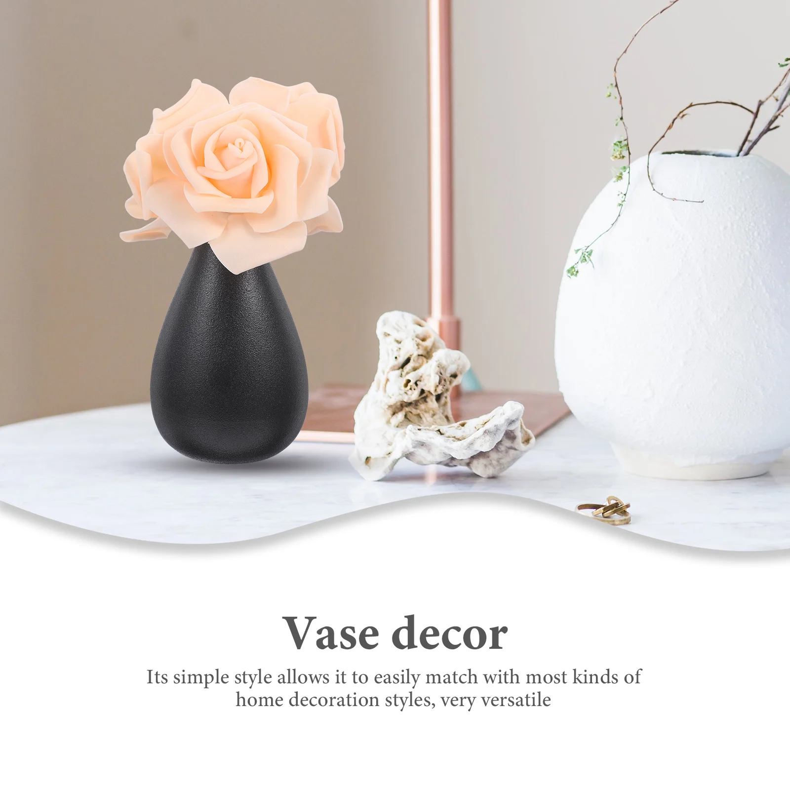 

Ceramic Flower Vase Style Flat Bottom Flower Pot for Fresh Or Dried Flowers Home Garden Office Decor