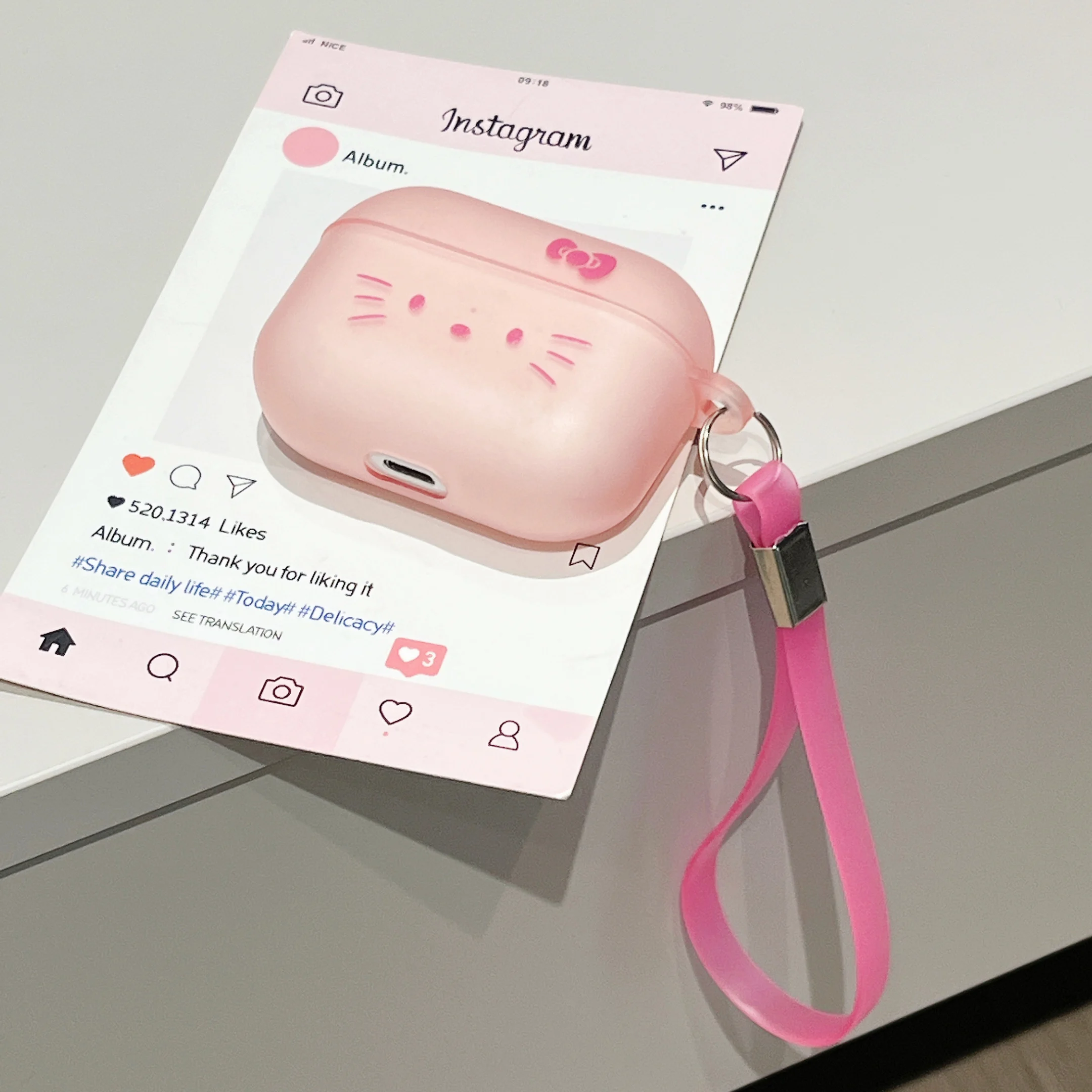 Sanrio Kitty Cat สีชมพู Cinnamoroll หูฟังไร้สาย 3D จี้สําหรับ Apple AirPods 4 3 2 Pro2 ฝาครอบกล่องป้องกัน