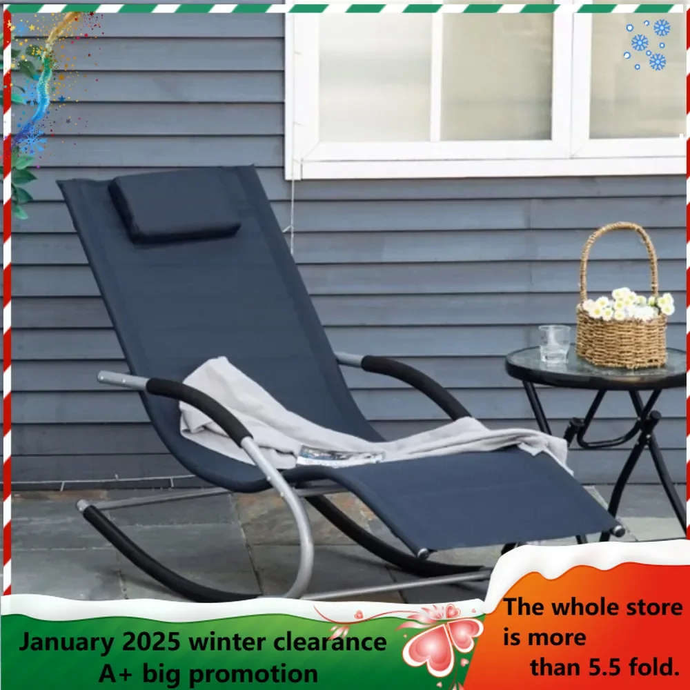 Garden Chair / Rocking Chair Powder Coated Steel Frame, Anti-Rust and Anti-Peeling Weather-Resistant, Easy Maintenance Pillow