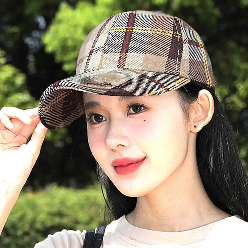 Checkered Tide Brand Duck Hat Women Outdoor Fashion Sun Block Visor Hats 24 Network Red Hot Sell New Baseball Caps Men's Cap