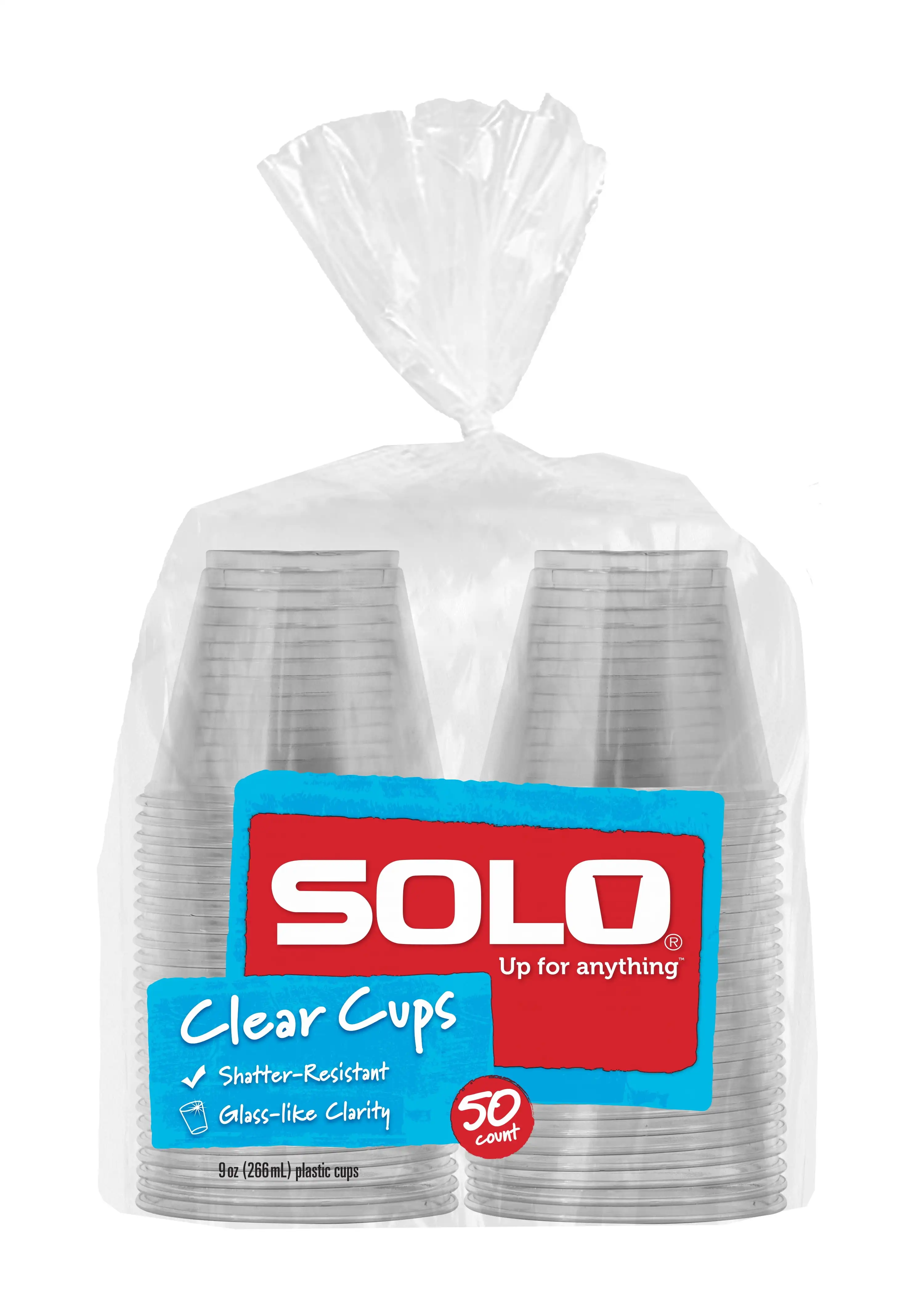 1 Pack 50 Count Disposable Clear Plastic Cups 9 oz Durable Drink Cups For Home Celebrations And Event Serving