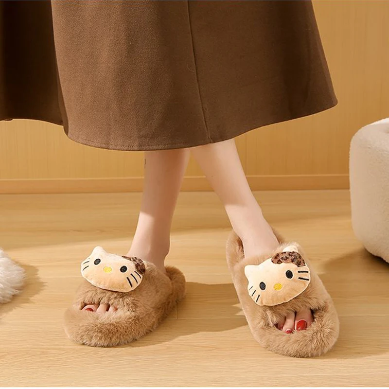 Kawaii مرحبا كيتي غامض النعال الخريف الشتاء المنزل في الهواء الطلق الأكثر مبيعا الفتيات أفخم الدفء تصميم الأزياء الراقية هدية رائعتين