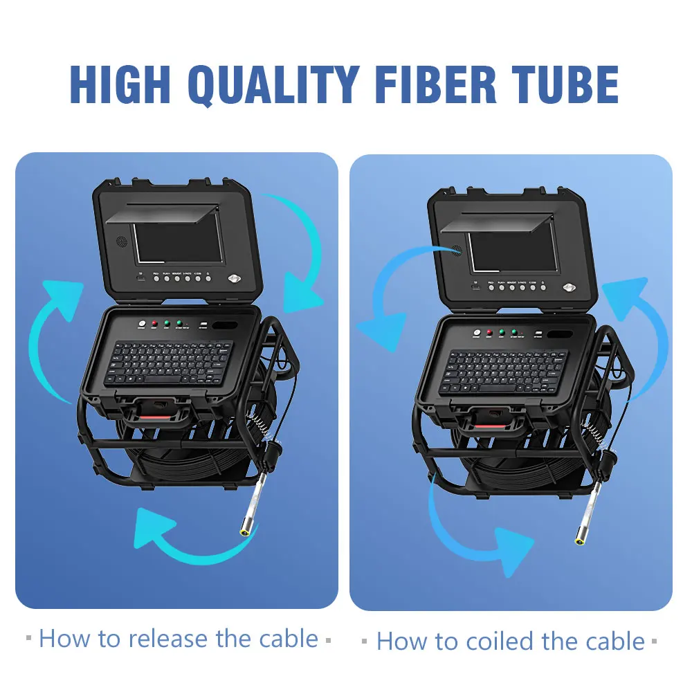 Sewer Pipe Inspection Camera 9inch IPS 1080P Self-Leveling 512HZ Locator 7MM Video+Audio Record 5X Image Enlarge+Meter Counter