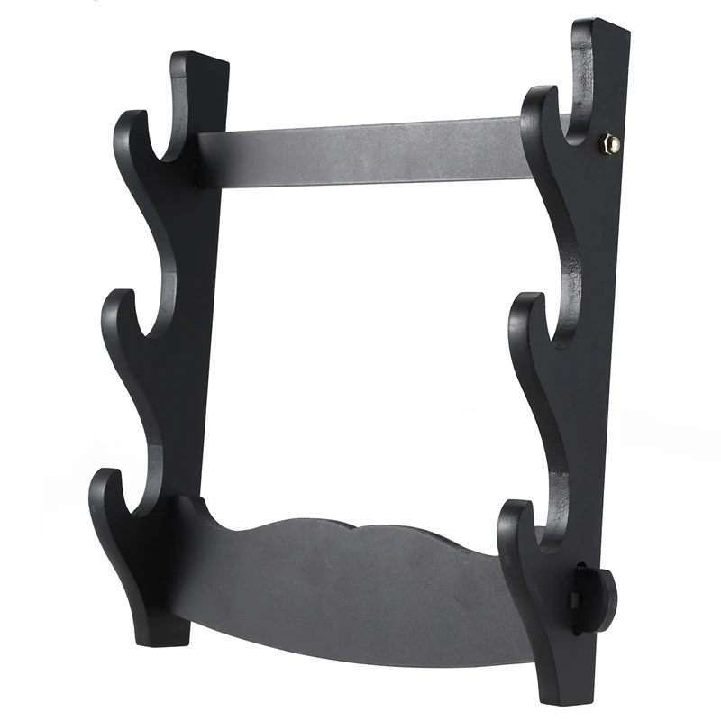 3 Tier Wall Mount Samurai Sword Katana Holder Stand Hanger Bracket Rack Display