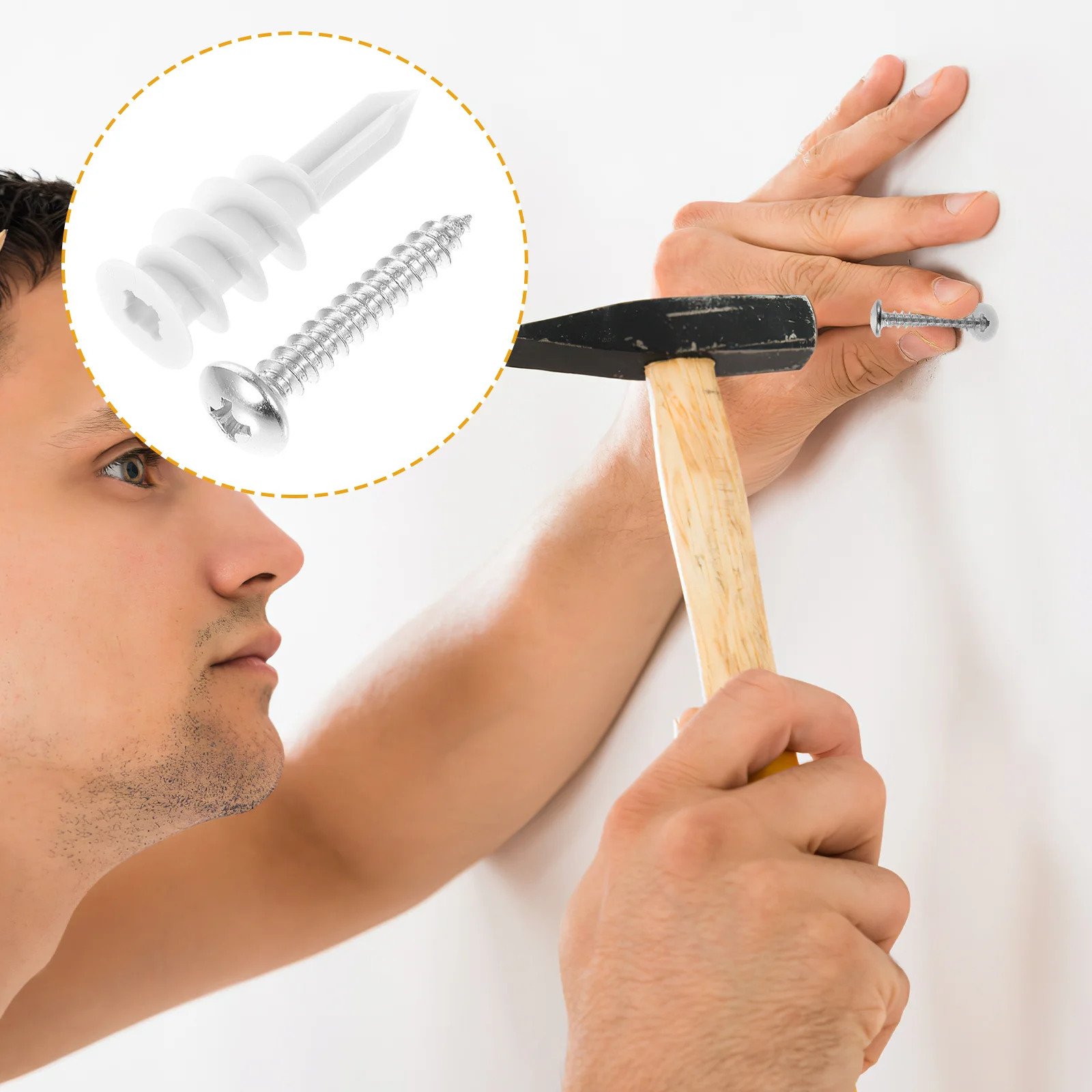 

50 set Spiral Expansion Heavy Duty Drywall Anchors Self Drilling For Thick Plasterboard Wall Anchors Screws Kit