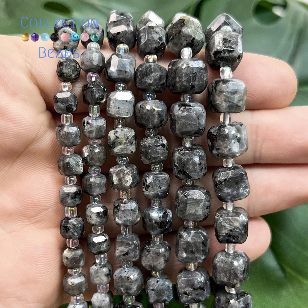Natürliche 6 8 10mm Steinperlen Schwarzer Labradorit Würfelperlen Lose Perlen für Schmuckherstellung DIY Armband Handgemachtes Zubehör 15 Zoll – Detail 5