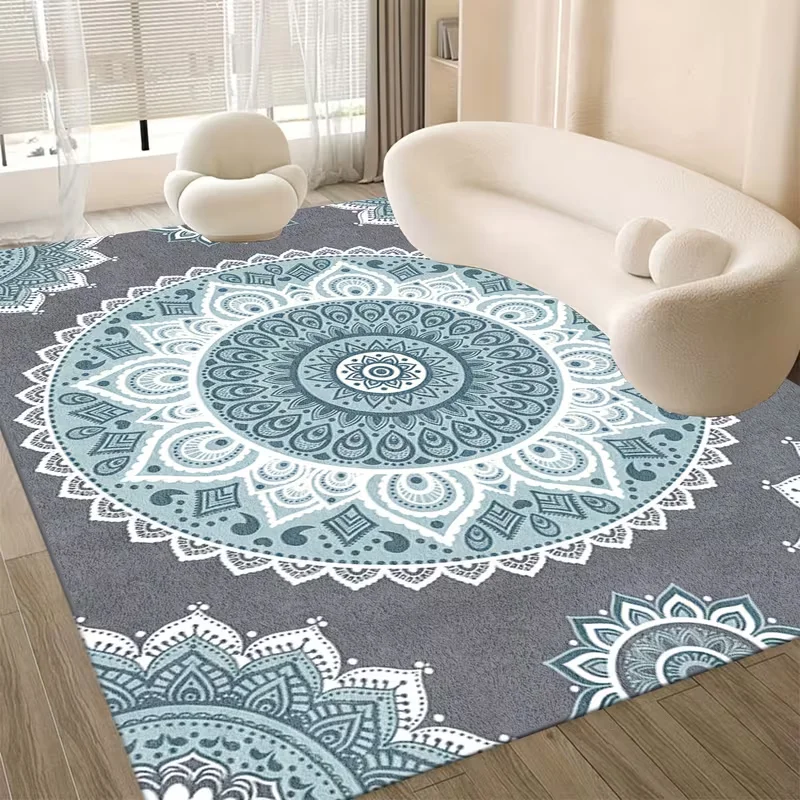 Vintage Persian Floral Area Rug Oriental Ornate Flower Print Soft Floor Mat Traditional Bohemian Carpet For Living Room Bedroom