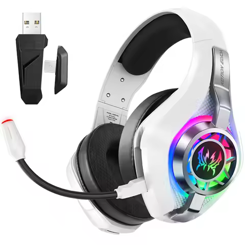 GS400 ultra 2.4G RGB Wireless Gaming Headset 20ms Low Latency 7.1 Surround Mic For PC Mac PS4 PS5 Gaming Bluetooth Headphones