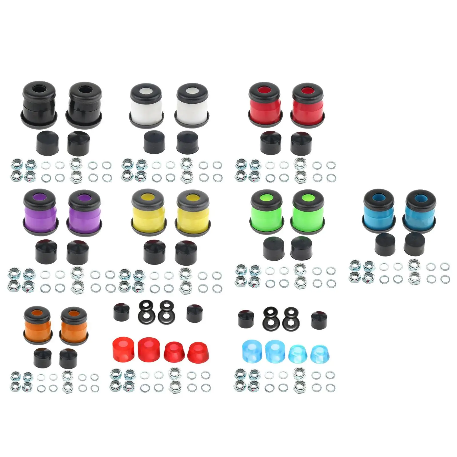 

Vibration Damper PU Skateboard Bushings Washers Cups Nuts Shock Absorber Kit for Skateboard Parts Replacement