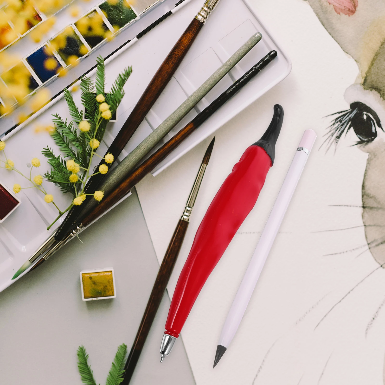 

6Pcs Smooth Writing Vegetable Ballpoint Pens Creative Pepper Shape Stationery Pens for Kids Students Party Party Gifts