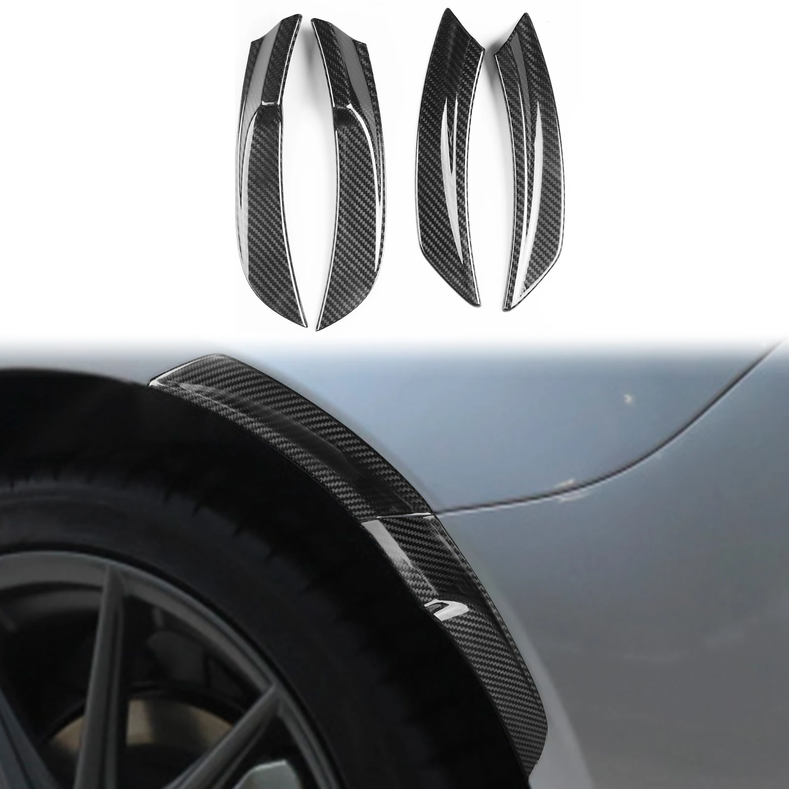 

Pre-impregnated Carbon Fiber Material, Rear wheel header fender Stickers for Toyota GR86 2022-2023