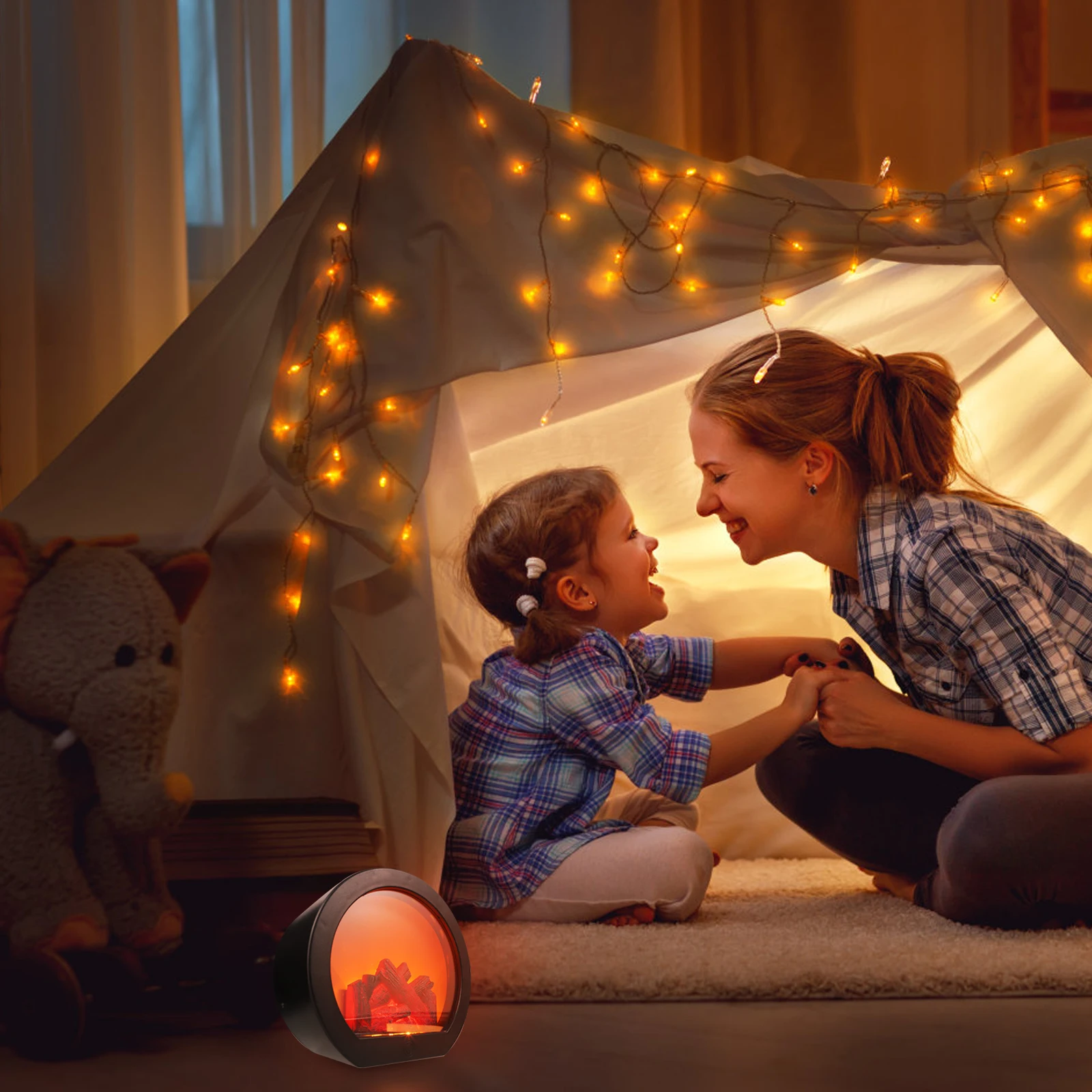 

Fireplace Lanterns LED Desktop Light Abs Simulation Flame Warm Atmosphere Festival Decor Home Romantic LED C Lighting