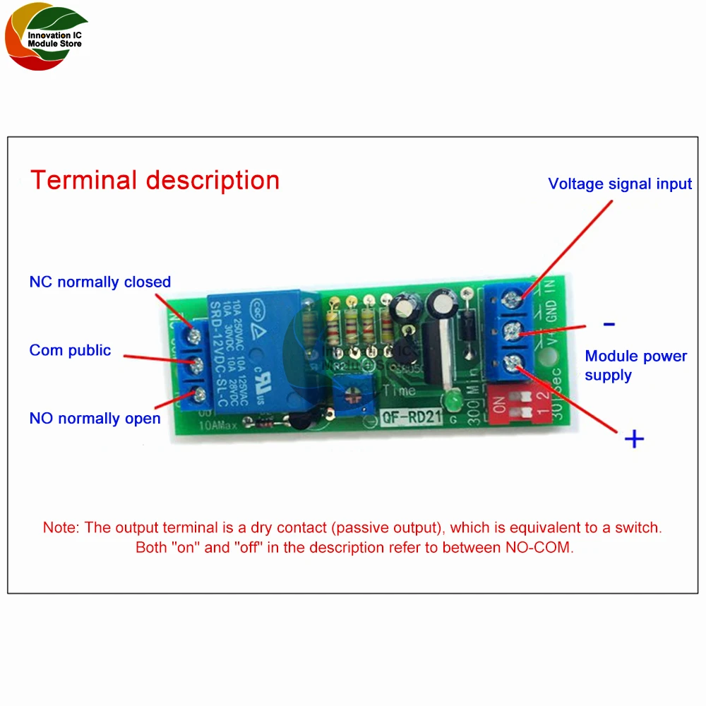 Power-off delay disconnect relay module power-off delay module delay circuit 5V12V24V anti-restart delay relay module