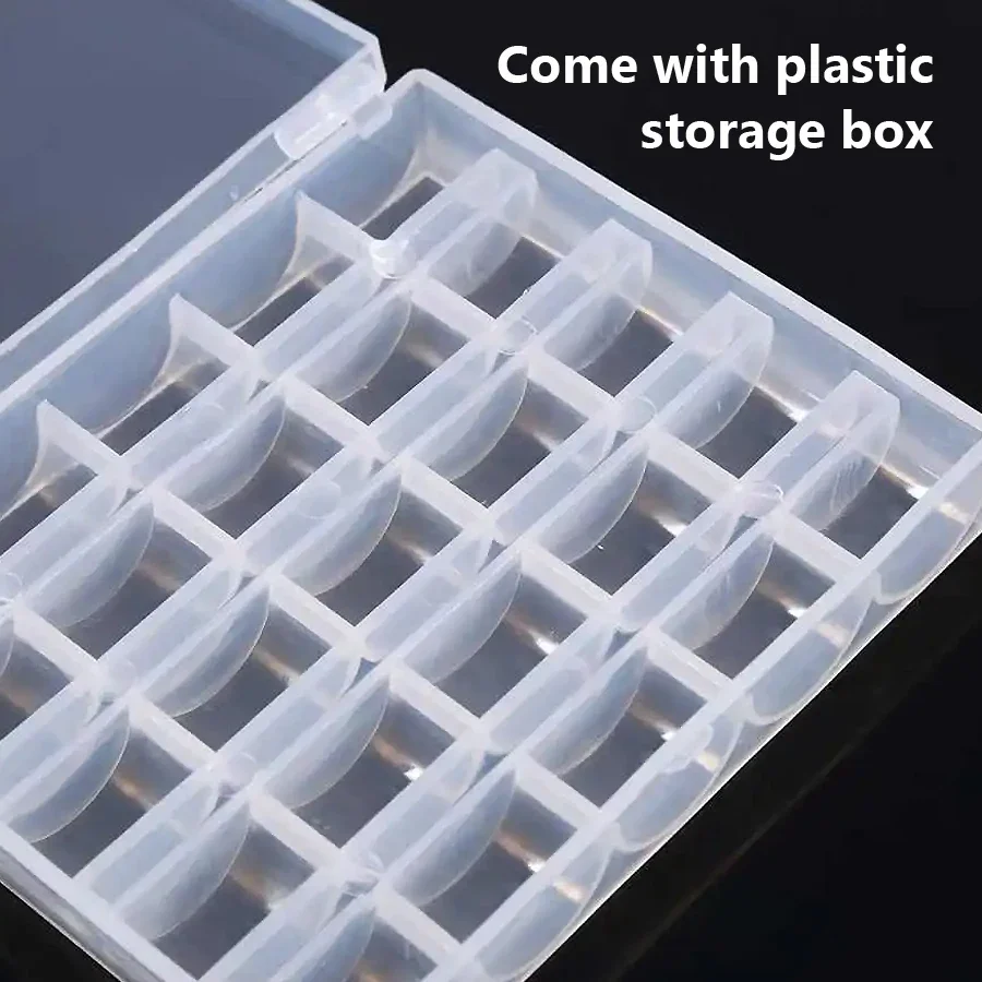 25 قطعة بكرات ماكينة خياطة فارغة ملونة مجموعة بكرات بلاستيكية مع صندوق تخزين للحرف اليدوية ومشاريع الخياطة #5