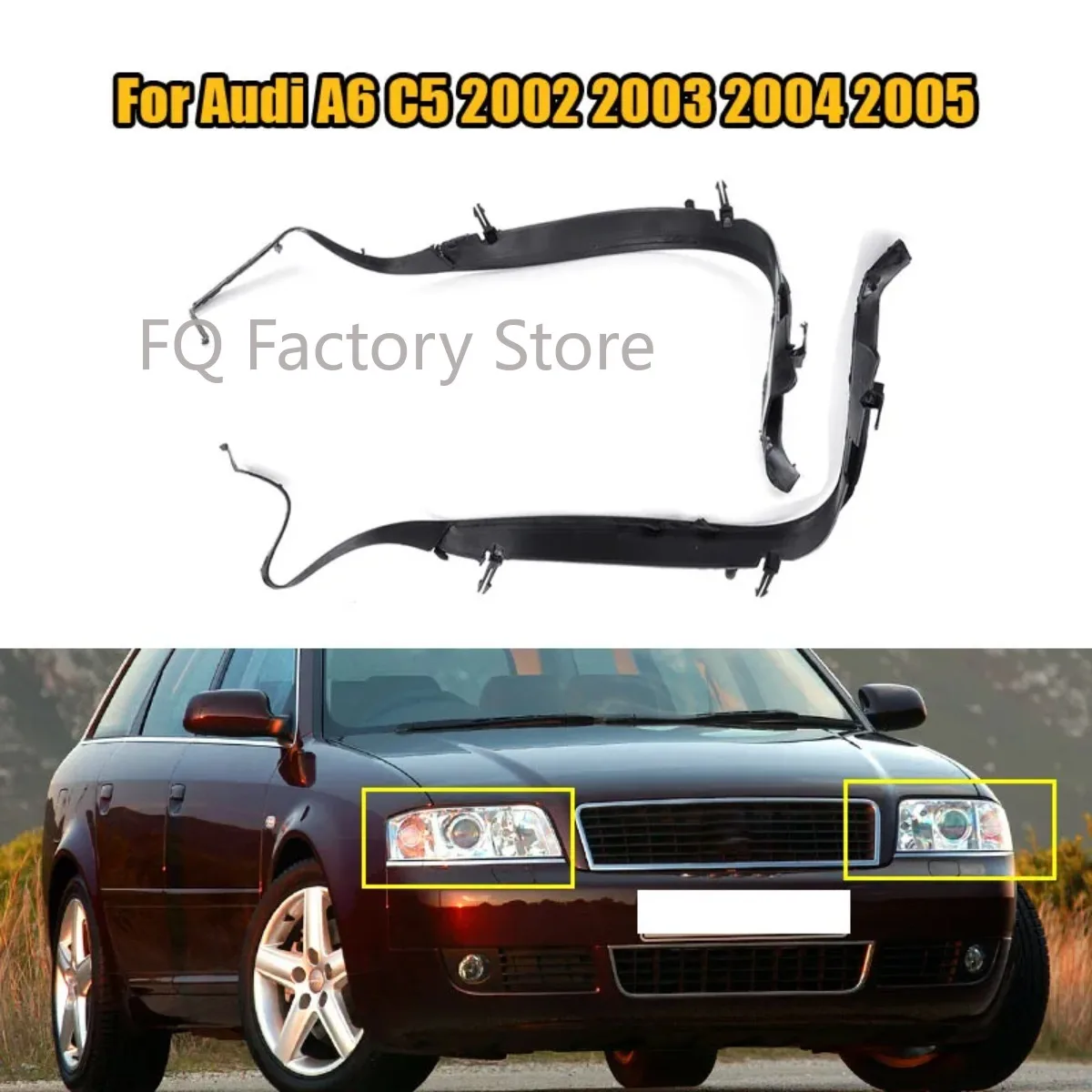 Auto Frontscheinwerfer Dichtung Abdeckung Trim Ring Für Audi A6 C5 2002 2003 2004 2005 Facelift 4B0941191A 4B0941192A