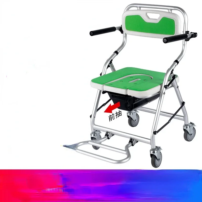 Paralysis with Wheels Special Bath Chair for Disabled Patients Elderly Folding Shower Stool Bed Elderly Miracle Baby Sponge