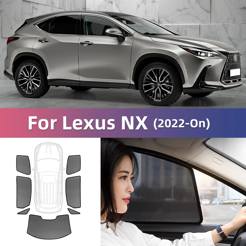 

For Lexus NX 2022 2023 2024 350H NX350H Front Windshield Frame Curtain Magnetic Car Sunshade Shield Rear Side Window Sun Shade