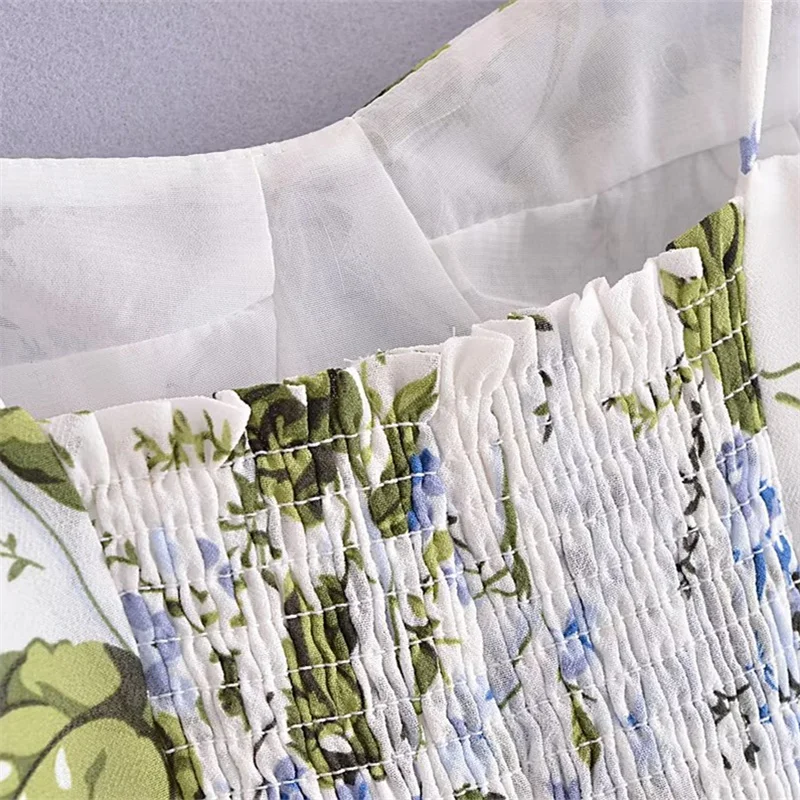 KEYANKETIAN lato nowy damski kwiat ogrodowy nadruk Halter kamizelka styl wakacyjny rozciągliwy Patchwork obcisłe sznurowane Top bez rękawów