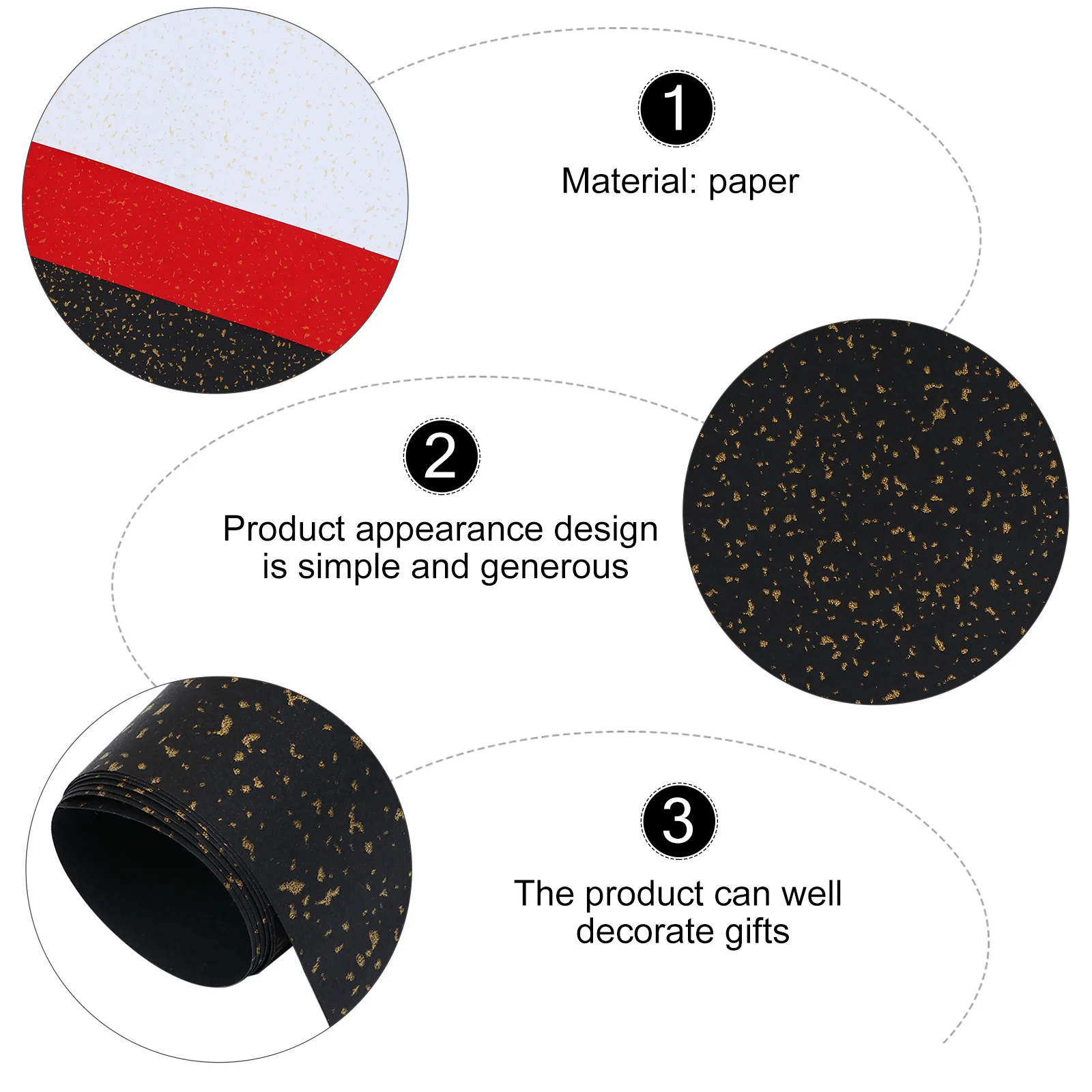 3pcs Gift Paper Durable Smooth Craft Book Cover Papers Packaging For Birthday Wedding Christmas Party Present Wrapper