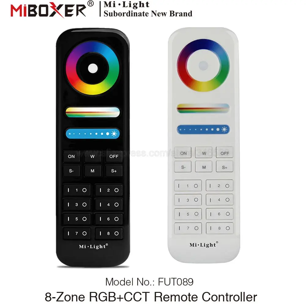 MiBoxer 2.4G Wireless Remote RGBCCT Controller FUT088 FUT089 FUT089B FUT089S FUT100 FUT092 FUT092B B3 T3 B4 T4 B0 B8 S2W+ C5 Y3