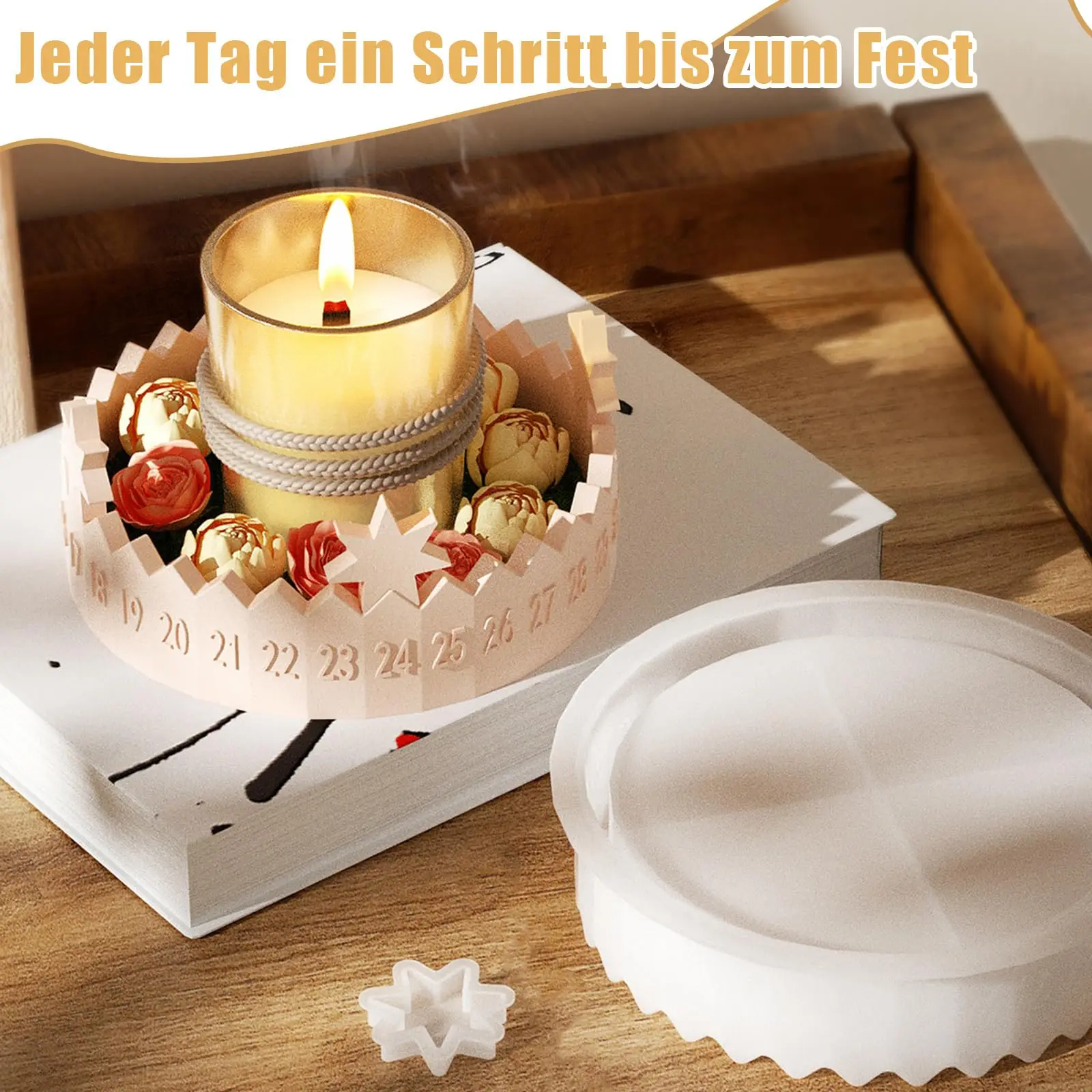 

Silicone Mould Advent Calendar Christmas Casting Mould Advent Wreath Silicone Moulds Casting Moulds Christmas for DIY Crafts