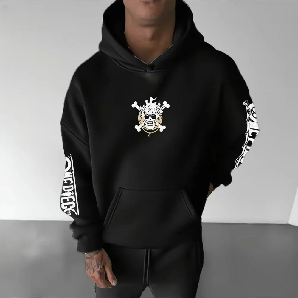 ONE PIECE Trend Explosion Felpa con cappuccio da uomo Maglione Scimmia Rufy Japan Anime Primavera e autunno Punk Boy Abbigliamento genitore-figlio per bambini