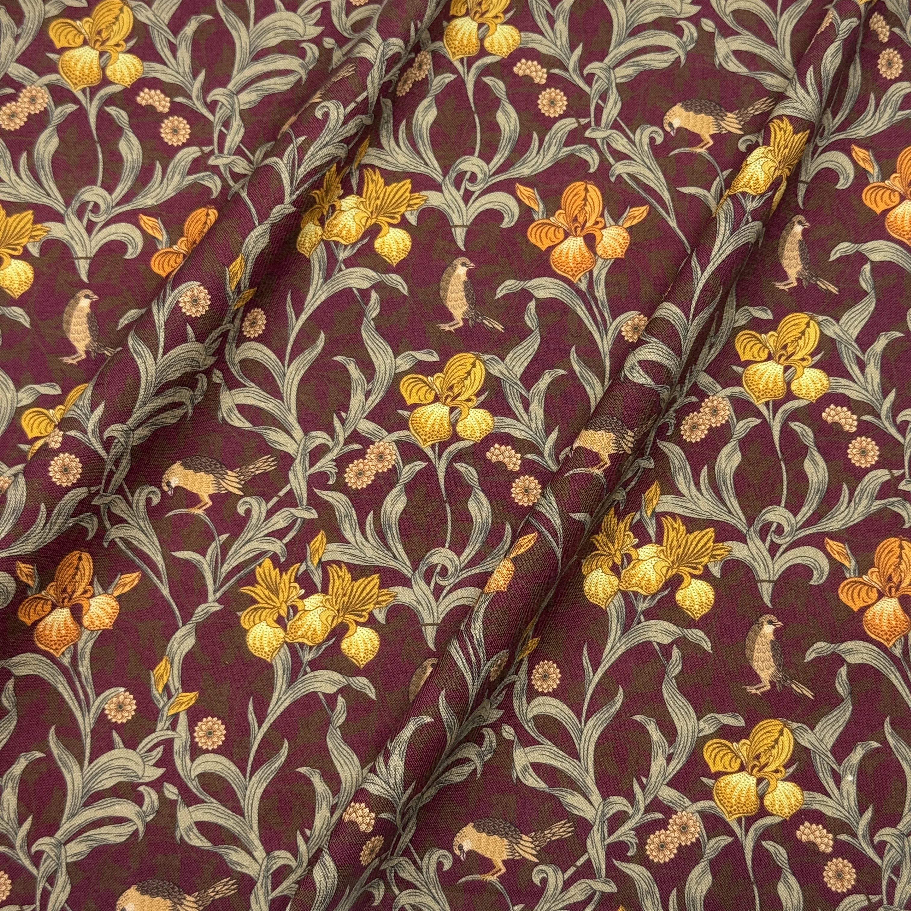 

1M/2M/3M/4M/5M Vintage Morris Flower Print 80S 73GSM 100% Cotton Poplin Printed Fabric