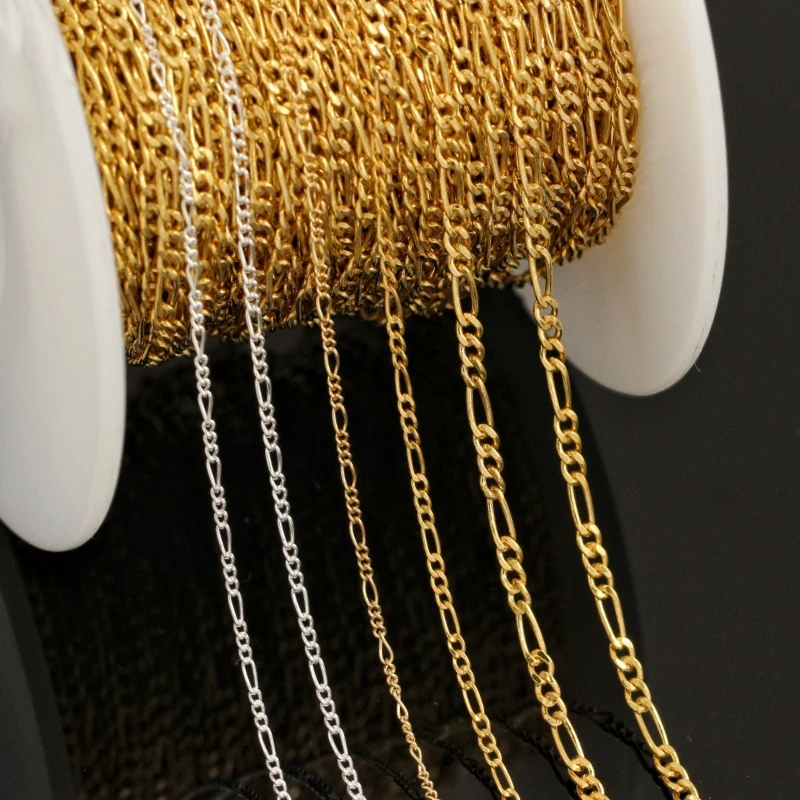 14K Gold Filled Figaro Chain Necklace 1.5MM Minimalist Gold Jewelry DIY Chain for Pendants Unisex