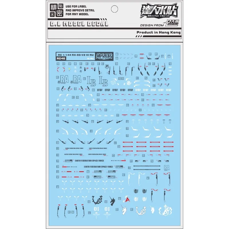 Master Decal RG46 per Modellismo: La Soluzione Perfetta per il Tuo Kit RX-93-V2 HI NU