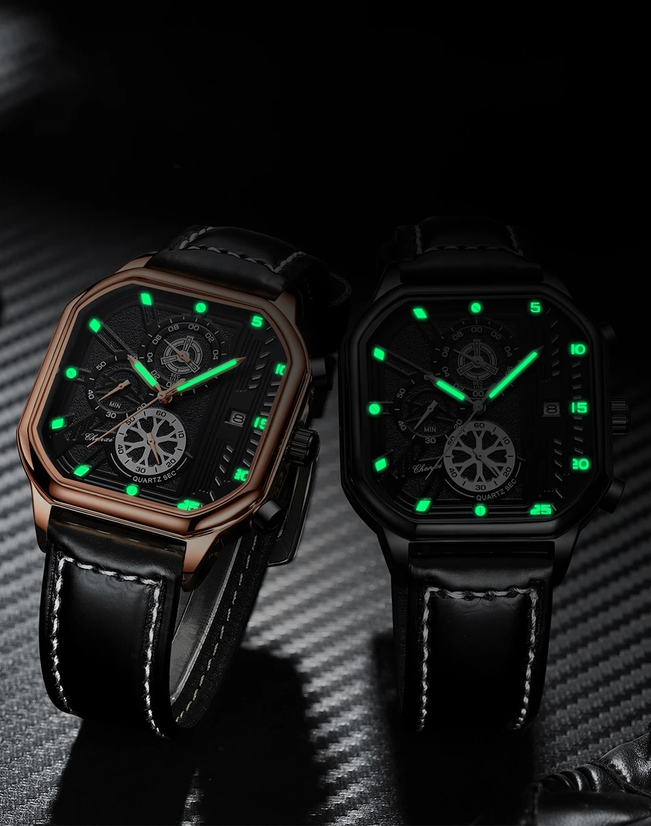 合金ストラップ付きメンズクォーツ腕時計、防水スポーツウォッチ、高級メンズウォッチ、自動時計、レザー