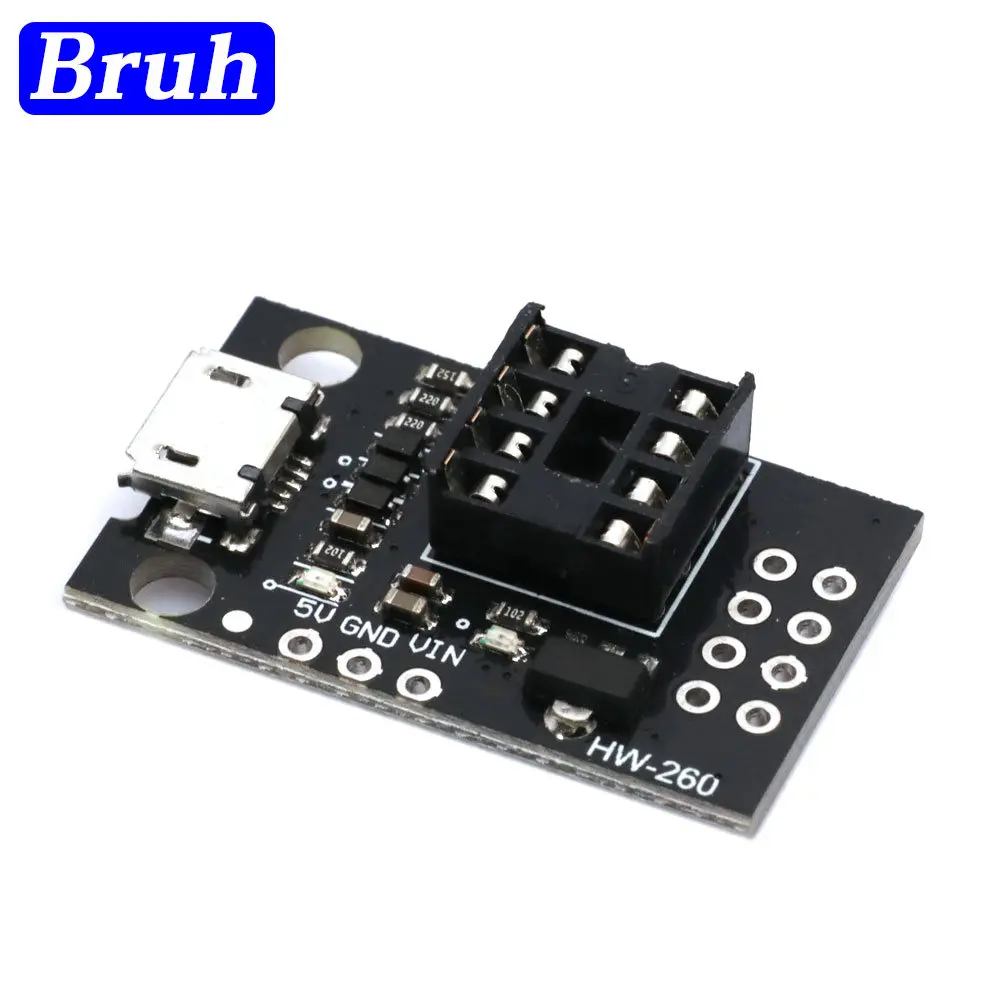 Pluggable Development Board For ATtiny13A/ATtiny25/ATtiny45/ATtiny85 Programming Editor Micro Usb Power Connector