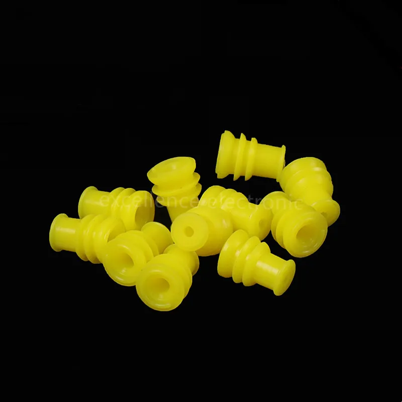 50Pcs 281934-2 Auto Wire Sealing Plug Yellow Silicone Ring for AMP Superseal 1.5mm Series Tyco Connector Waterproof Gasket