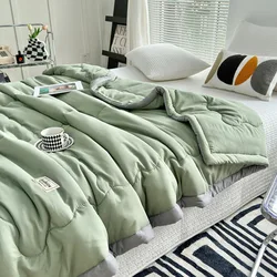 Microfiber summer double-sided cooling blanket washable quilt fluffy breathable single and double light cover blanket