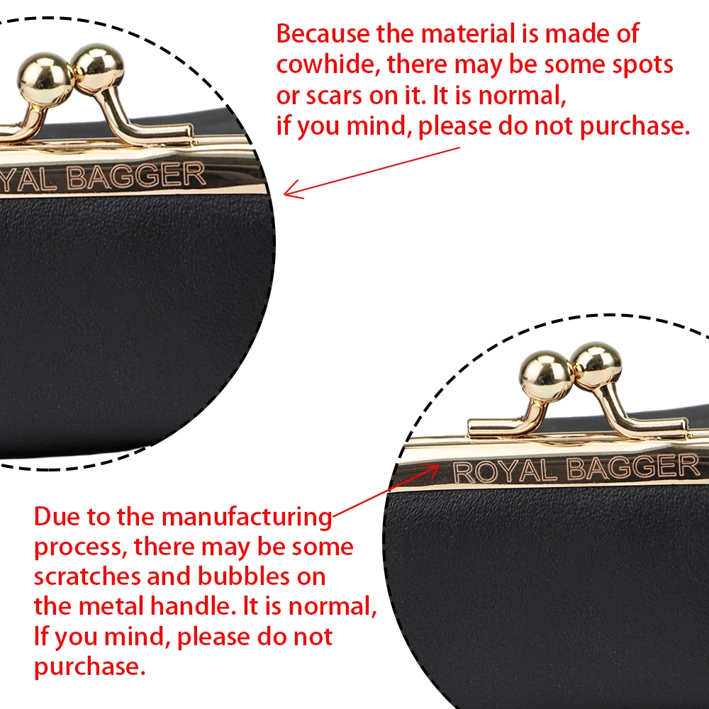 Royal Bagger Mini Portable Lipstick Holder for Women Genuine Cow Leather Key Storage Pouch Cosmetic Makeup Bag & Coin Purse 1486