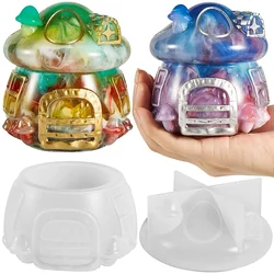 Crafty Cute Silicone DIY Mushroom House Resin Storage Jar with Lid, Unique Decorative Containers and Perfect Gift Ideas