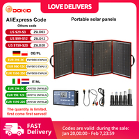 Dokio Flexible Foldable 200W(50Wx4) Mono Solar Panel High Power Portable Solar Panel For RV&Boat&Travel Solar Panel China