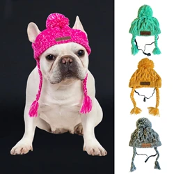 Winter Soft Dog Hats, Warm Pet Dog Knitted Hat, Windproof Knitting Dog Hat