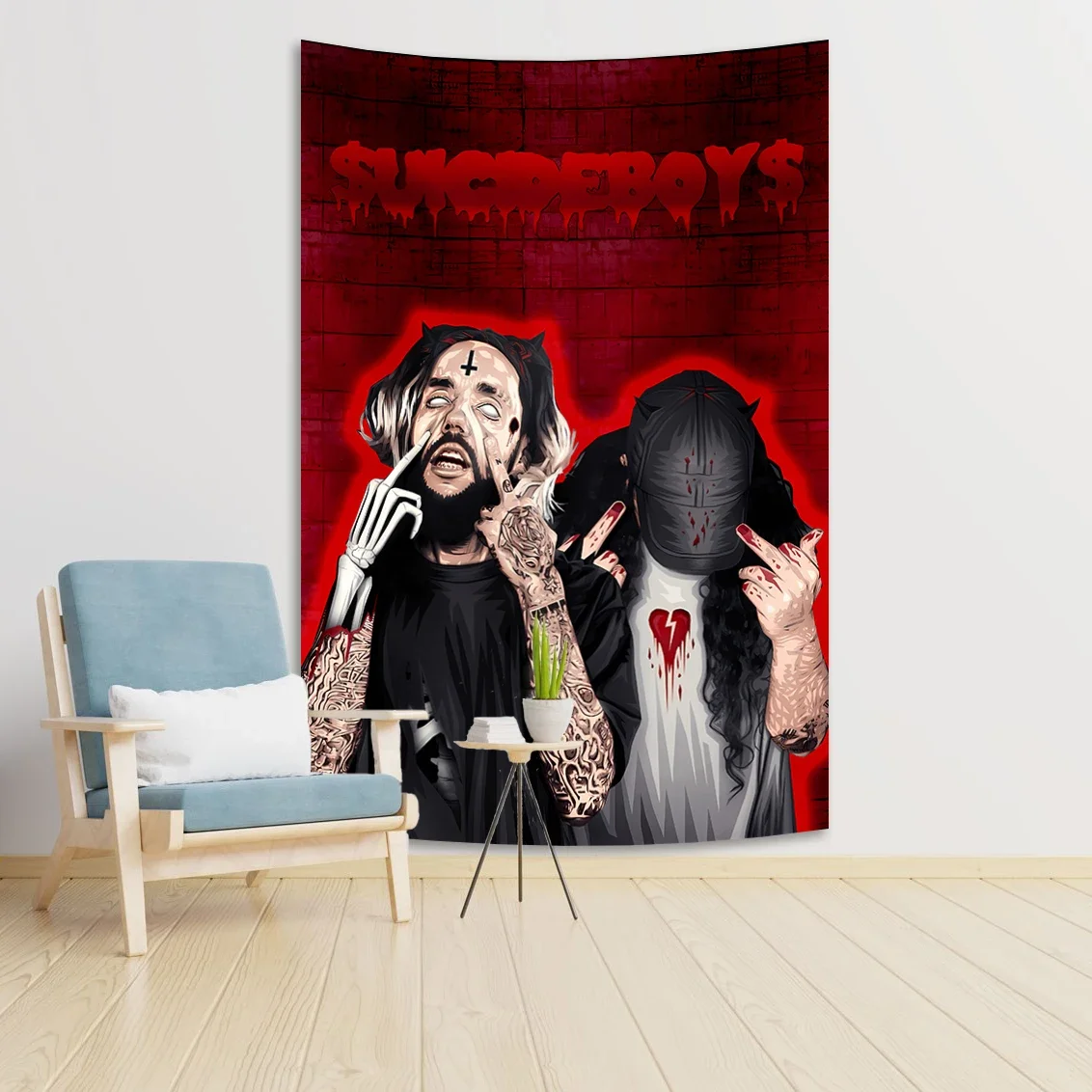 

Suicides Boy Wall Tapestry Rapper Tapestry Aesthetic Wall Hanging Background Teen Room Decoration