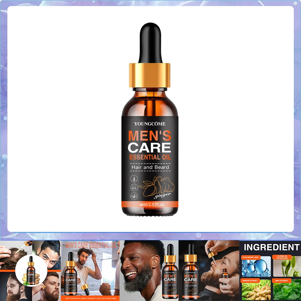 Huile essentielle de barbe pour hommes, augmente l'hydratation, douce, nourrissante, épaisse pour le