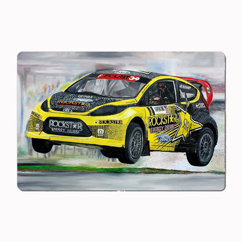 Tanner Foust RallyCross Limited Edition Print A2 Car Metal Poster Sign Club Custom Indoor Wall Tin Sign Room Decor Home Decor