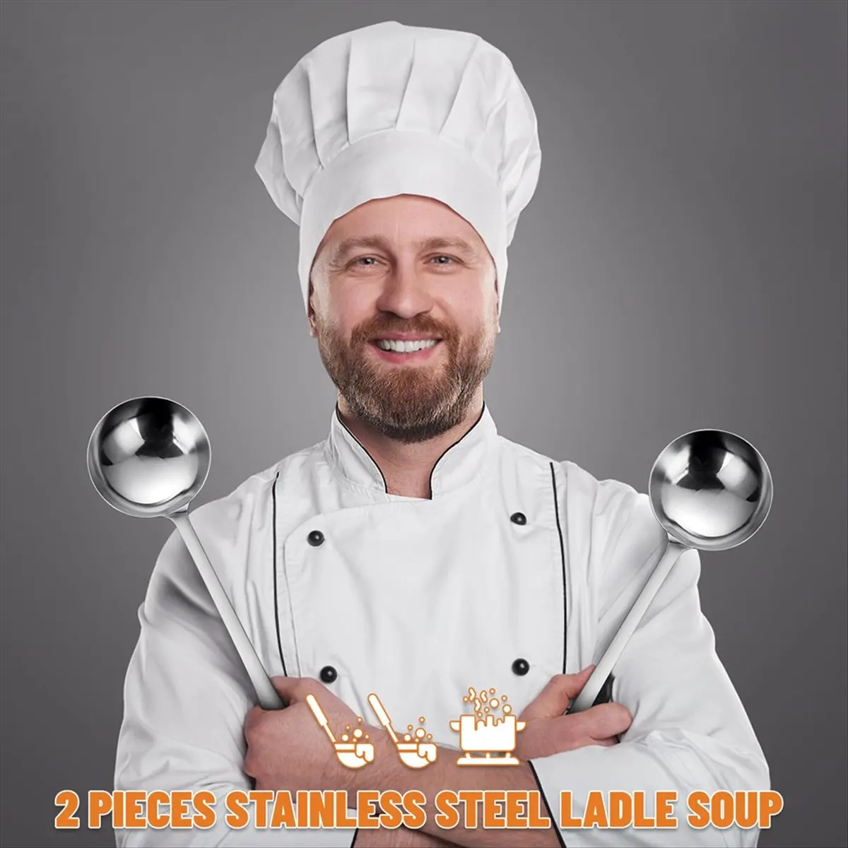 2026 + 2pcs Soup Ladle Made of High-Quality Stainless Steel - for Serving and Scooping Soups and Stews Dishwasher Safe