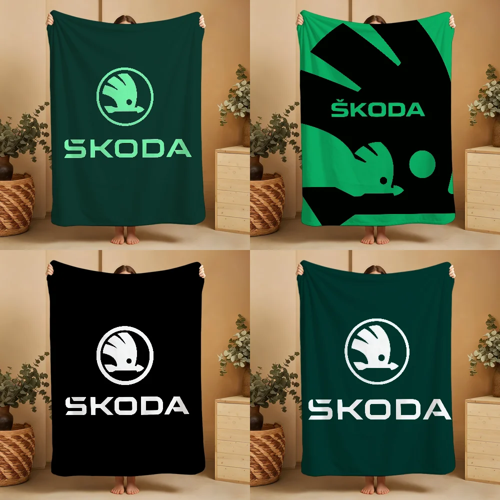 DZ LUXURY S-SKODAS LOGO Blanket Soft Warm Furry Throw Super Kids Toys Bed Sofa Car Cradle