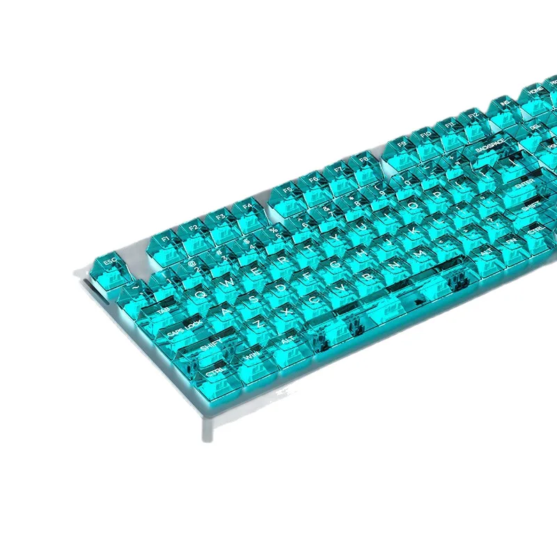 

Transparent keycap light transmission 132 keys full set of customized mechanical keyboard universal 68/87/98 keys ice crystal