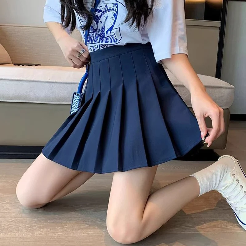 

Летняя горячая распродажа: Женские однотонные мини-юбки, классические плиссированные юбки А-силуэта с высокой талией, облегающие тонкие юбки в стиле JK