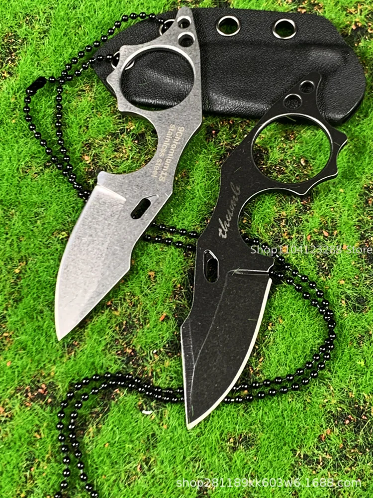 

Pocket EDC Necklace Small Fixed Blade Knife 9Cr118mov Steel Handle with K Sheath Outdoor Hunting Fishing Adventure Mini Knives