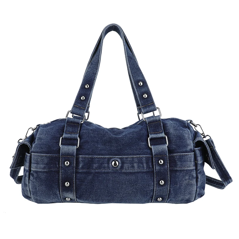 Fashion Women Denim Handbags Zipper Shoulder Bag Large Capacity Ladies Solid Messenger Bags Casual New Female Tote Crossbody Bag