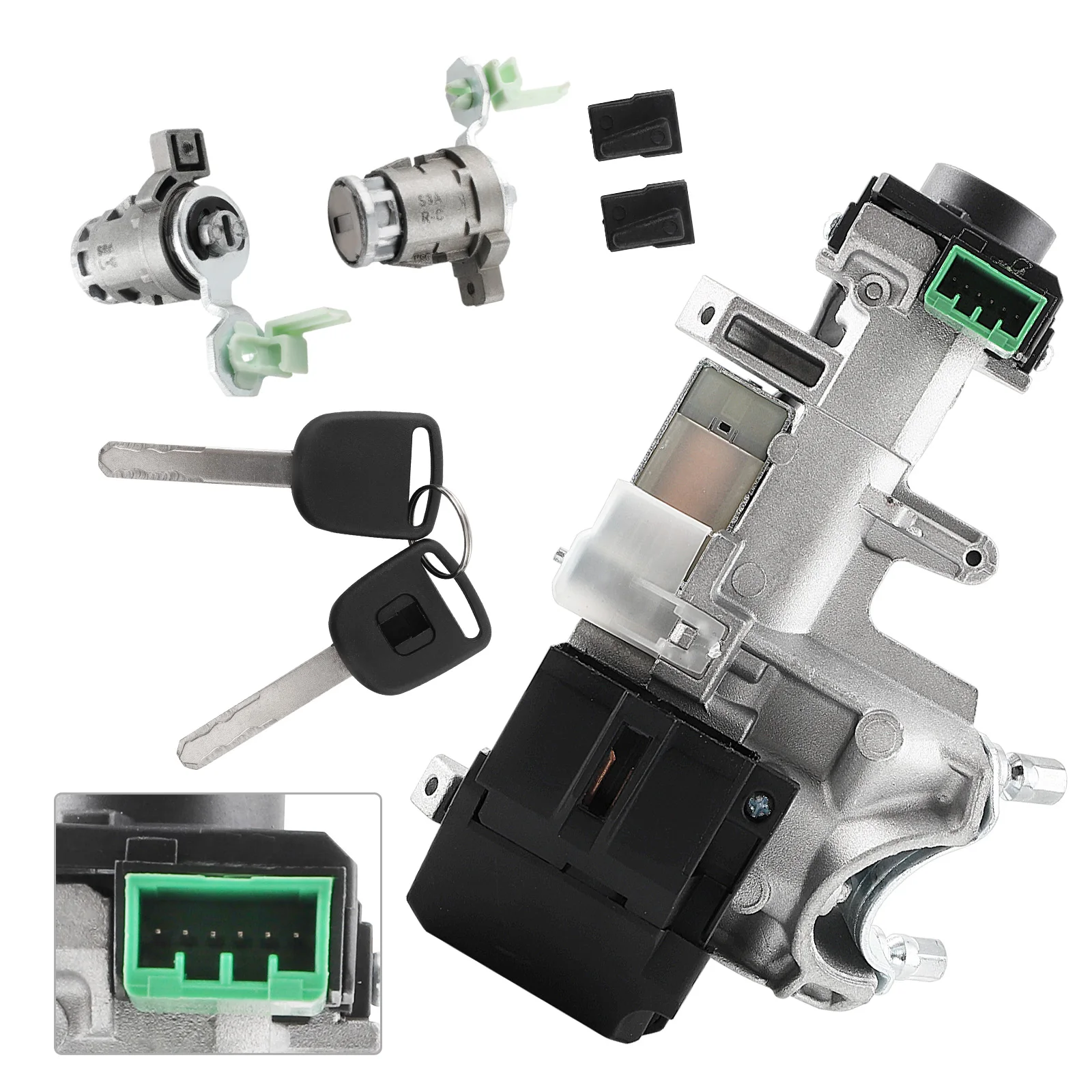 สวิตช์จุดระเบิดกระบอกประตูล็อค + 2 ปุ่มสําหรับ Honda CRV 2003-2006 72185-S9A-013 72185S9A013