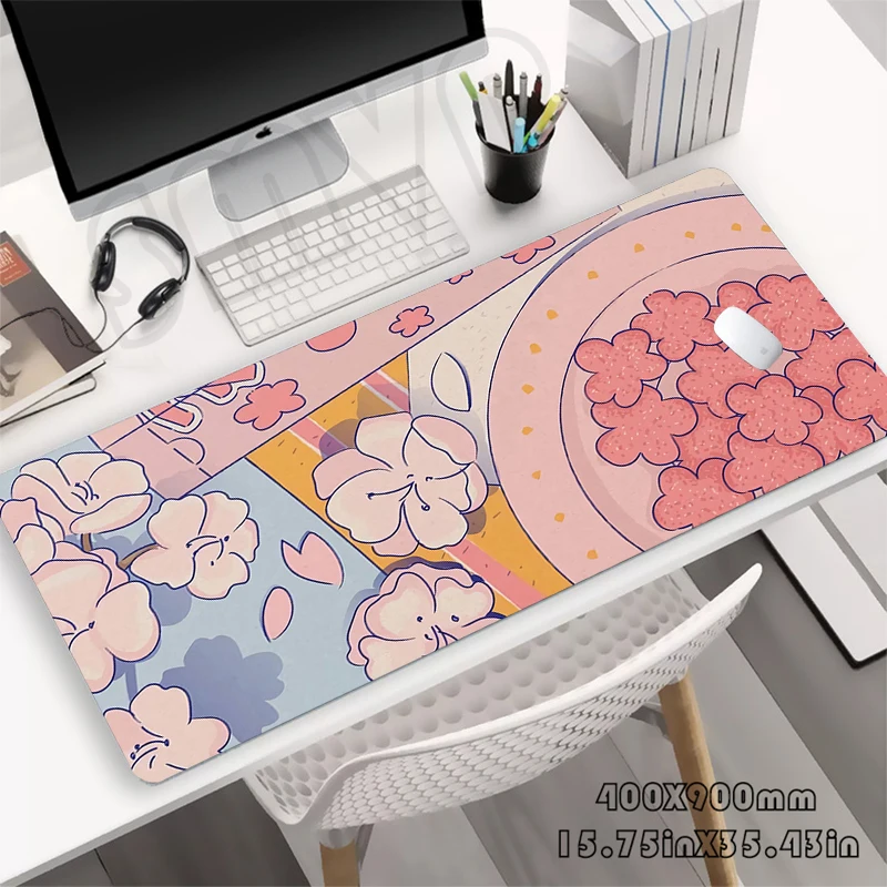 

Large Gaming Mousepads Pink Mouse Pad Computer Mousepad Desk Mat 90x40cm Desk Pads For PC Keyboard Mats Table Rug