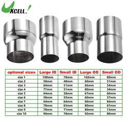 UXCELL 51mm 58mm 60mm 66mm 78mm 80mm 범용 배기 파이프 어댑터 커넥터 리듀서 튜브 2-3인치 내경 - 2-4인치 외경 자동차 트럭용