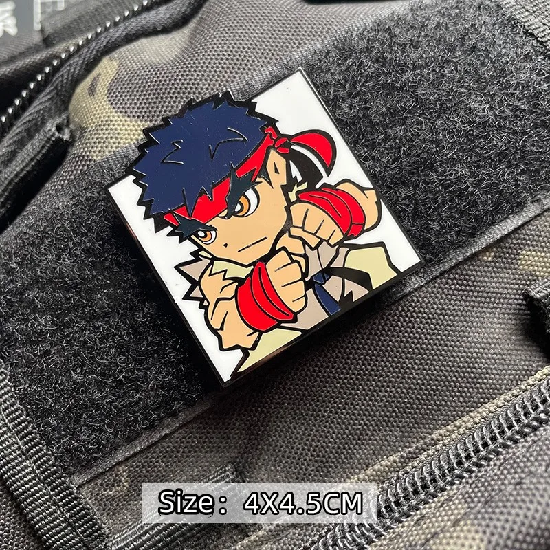 Anime Game Metal Patch Street Fighter Q Edition Fighting Games Tactical Badge DIY Decorative Decals For Clothing Backpack